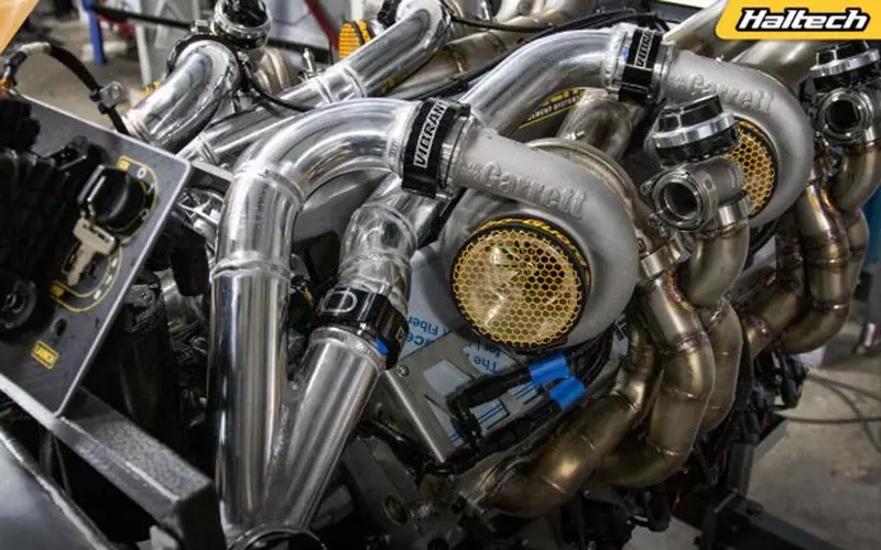 Haltech is developing a four-stage turbocharger for the LS-based V12.