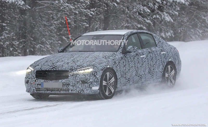 Spy shots and videos of the 2022 Mercedes-Benz C-Class.