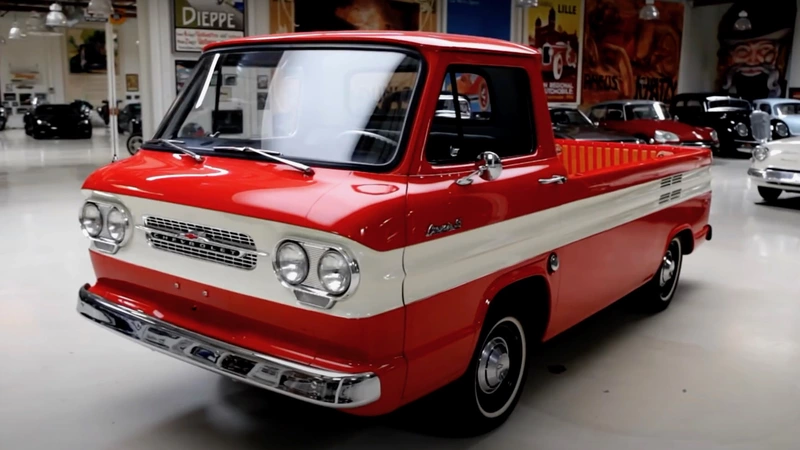 A 1961 Chevrolet Corvair ramp pickup appeared in Jay Leno's garage.