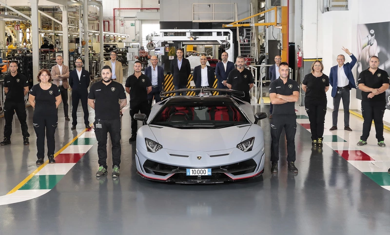 Lamborghini built the 10,000th Aventador car.