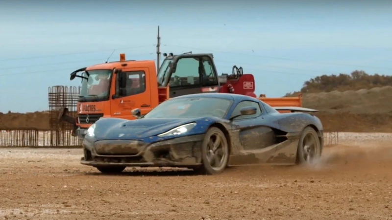 Watch the Rimac Nevela prototype being stamped into the dirt by the company's CEO