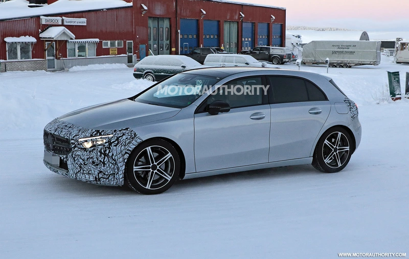 Spy shots of the 2023 Mercedes-Benz A-Class hatchback: a mid-cycle update is planned