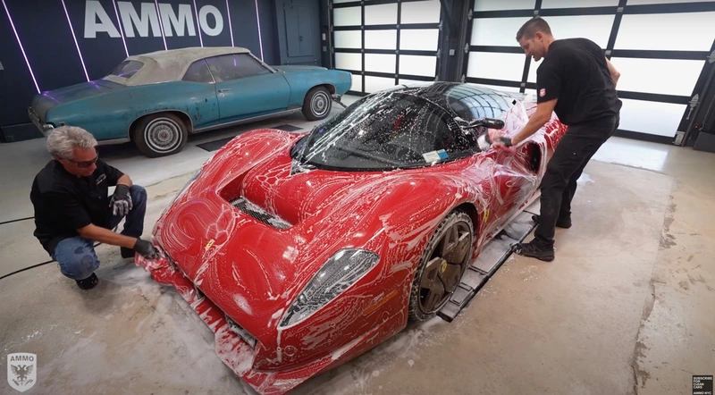 See how the world's rarest Ferraris are washed and detailed.