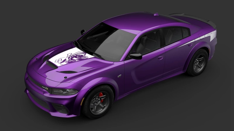 2023 Dodge Charger Super Bee with drag radials, second of seven last-call models.