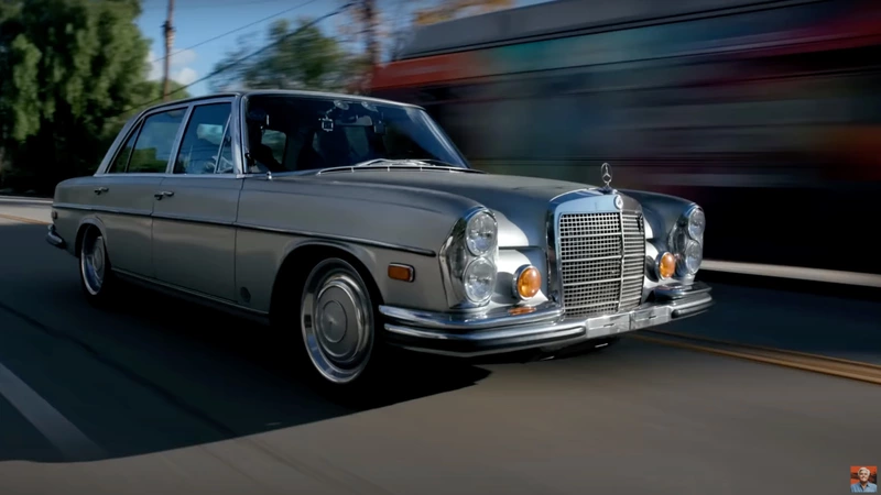 A customized Mercedes 6.2 Delite pulls into Jay Leno's garage.