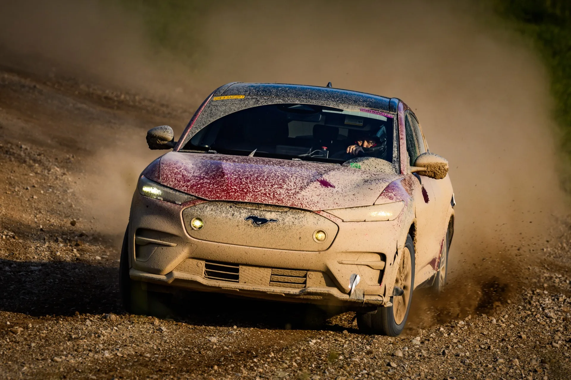 2024 Mustang Mach-E Rally Polished in the conditions of rally cloth