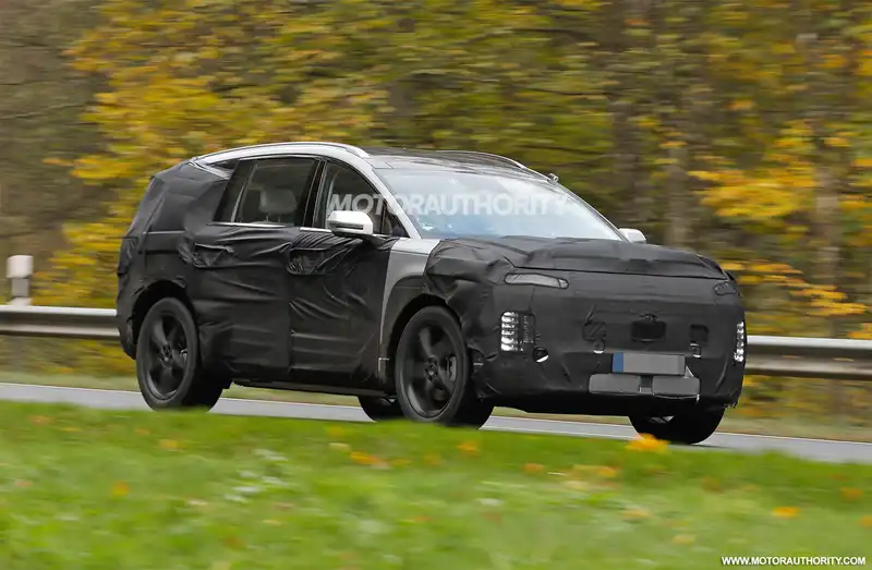 2025 Hyundai sighting of Ioniq 9, an electric SUV with third-row seating.