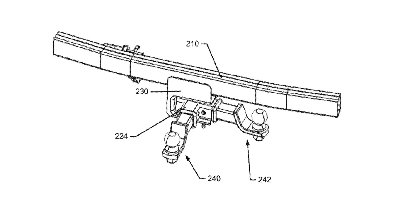 Ford designs pivoting trailer hitch